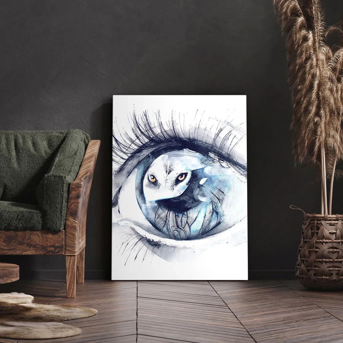 Schilderen op canvas - Oog in oog met wildheid - 65x120 cm