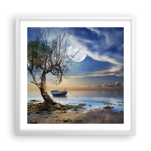 Poster in een witte lijst - Is dit het einde of het begin? - 50x50 cm