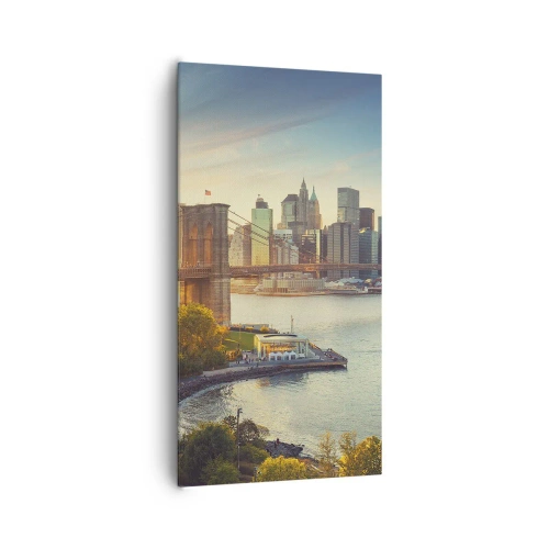 Schilderen op canvas - Dageraad in de grote stad - 65x120 cm