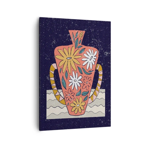 Schilderen op canvas - Beschilderde kruik - 50x70 cm