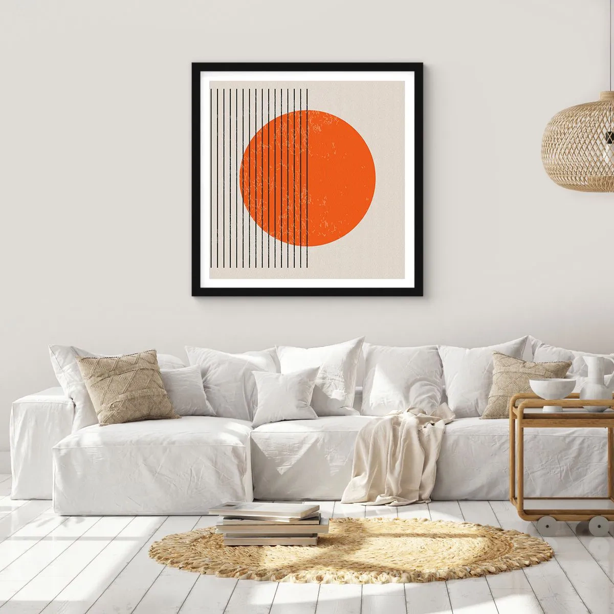 Poster in een zwarte lijst - Altijd de zon - 30x30 cm