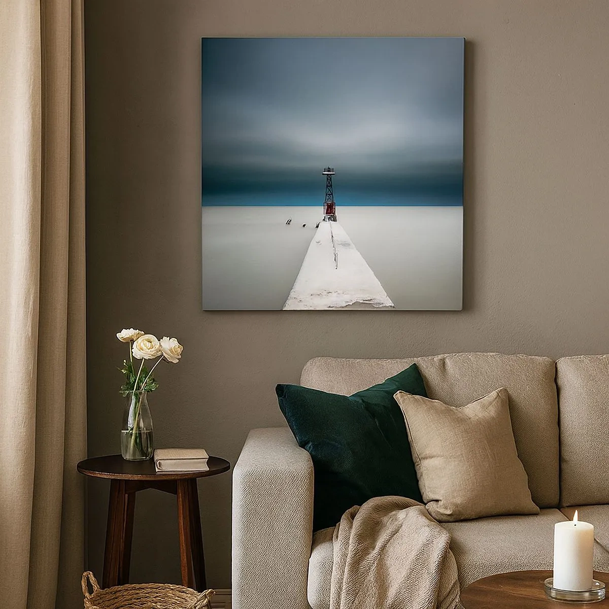 Schilderen op canvas - Om de uitgestrektheid te ontmoeten - 30x30 cm