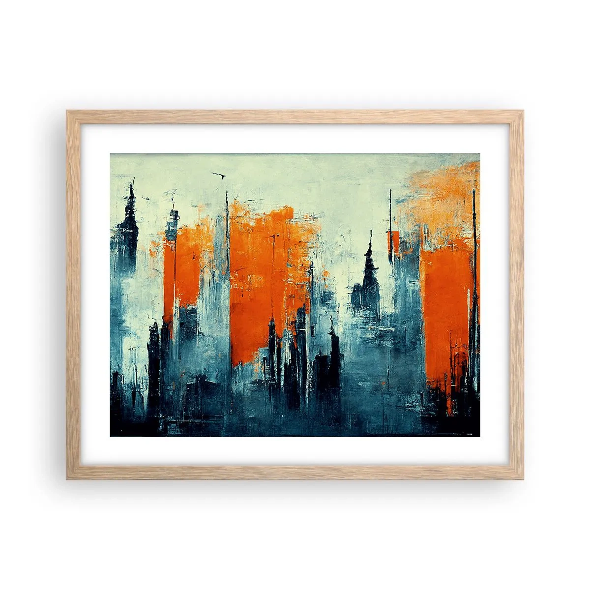 Een poster in een licht eiken lijst - Modern landschap - 50x40 cm