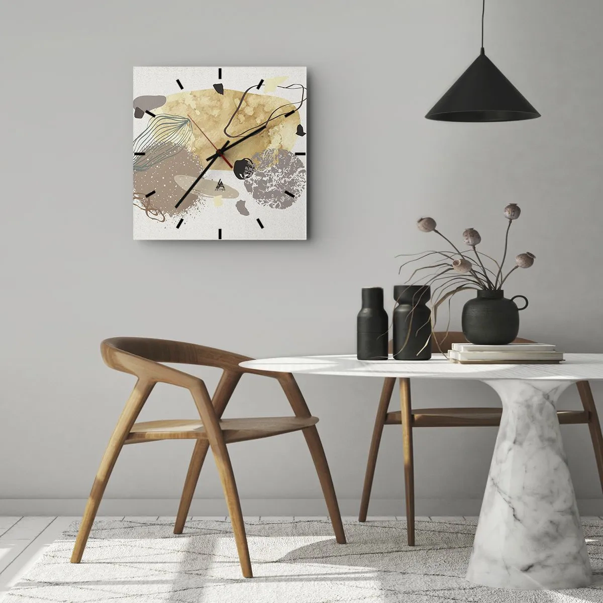 Wandklok - Klok - Toegepaste plumcologie - 40x40 cm