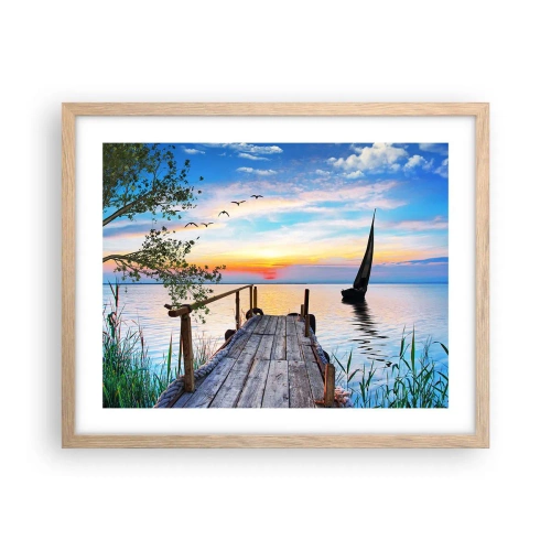 Een poster in een licht eiken lijst - Goedeavond - 50x40 cm