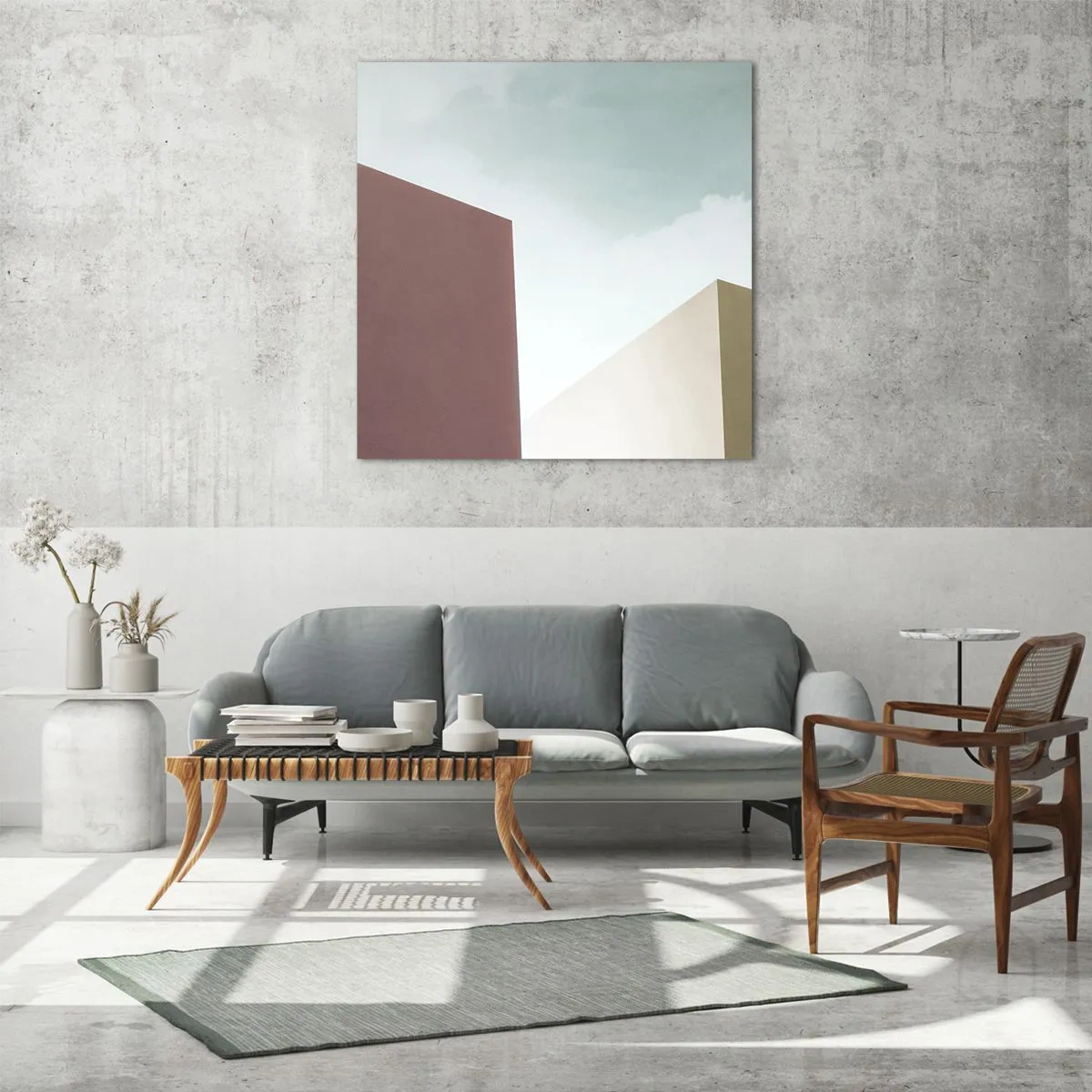 Schilderen op glas - De geometrie van een zonnige zomer - 40x40 cm