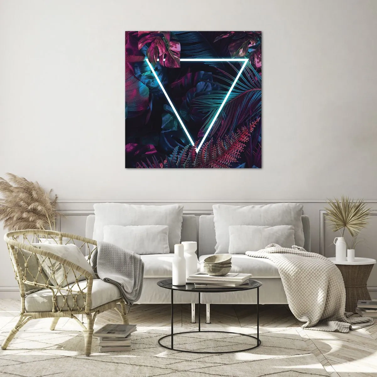 Schilderen op glas - Disco-achtige tuin - 30x30 cm