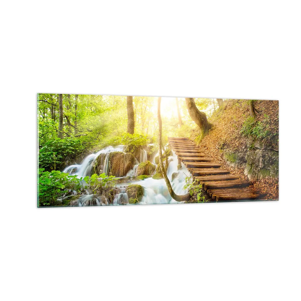 Schilderen op glas - Een felbegeerde koelte - 100x40 cm