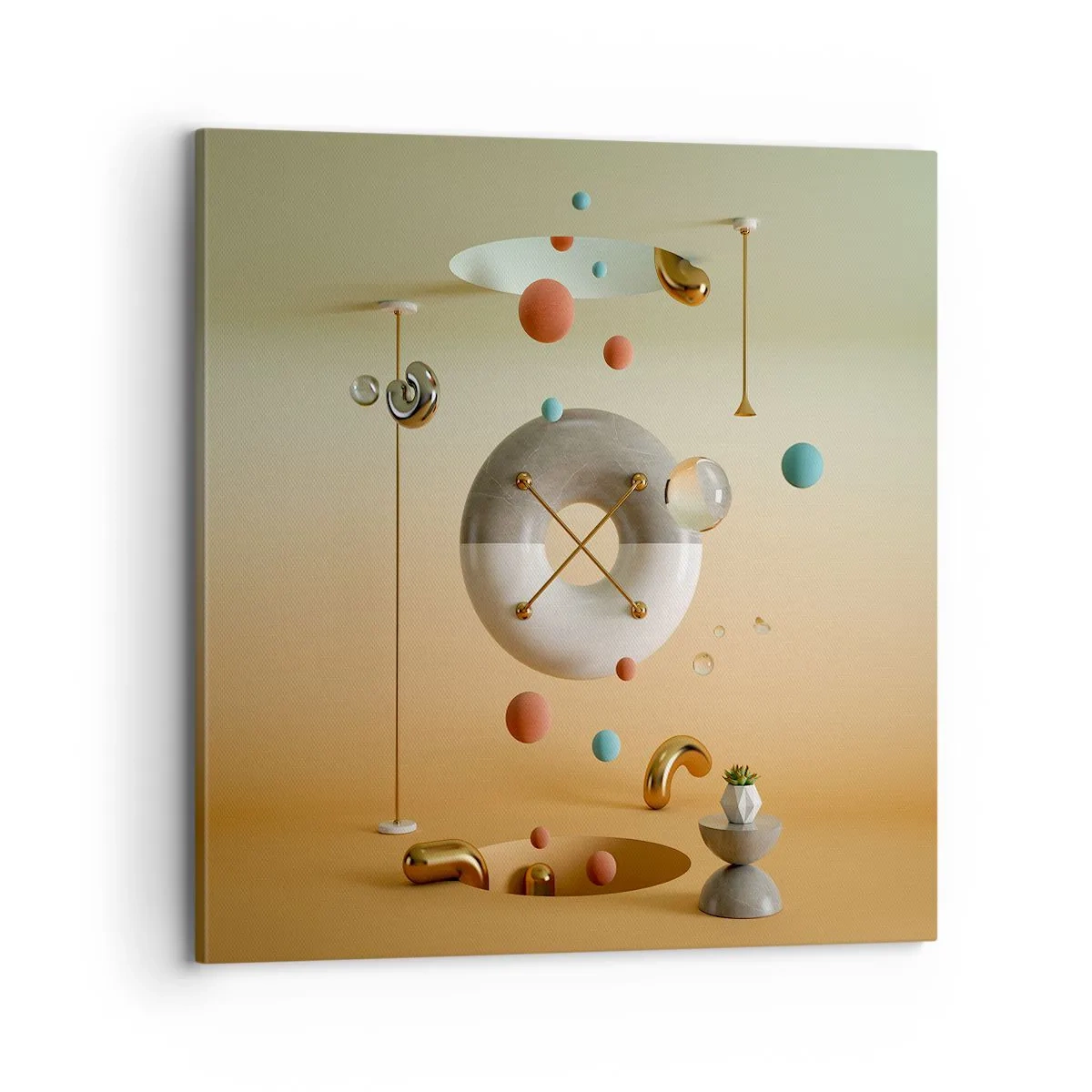 Schilderen op canvas - Er kan van alles gebeuren - 70x70 cm