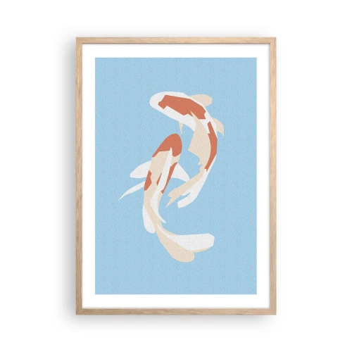 Een poster in een licht eiken lijst - Spontaan synchroonzwemmen - 50x70 cm