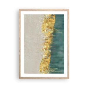 Een poster in een licht eiken lijst - De gouden rand - 50x70 cm