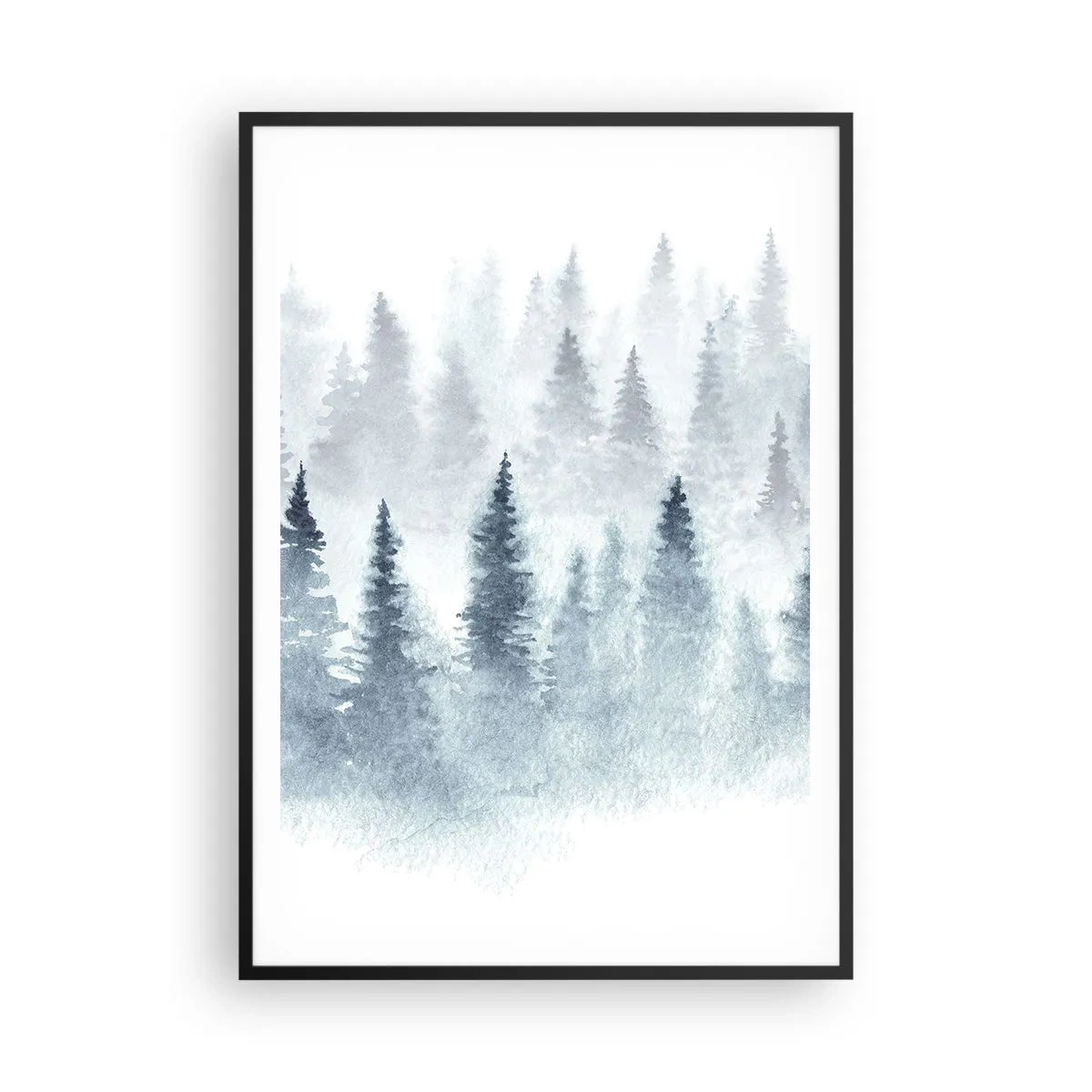 Poster in een zwarte lijst - Gehuld in mist - 70x100 cm