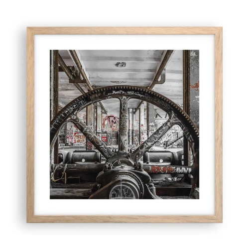 Een poster in een licht eiken lijst - Het geheime leven van de fabriek - 40x40 cm