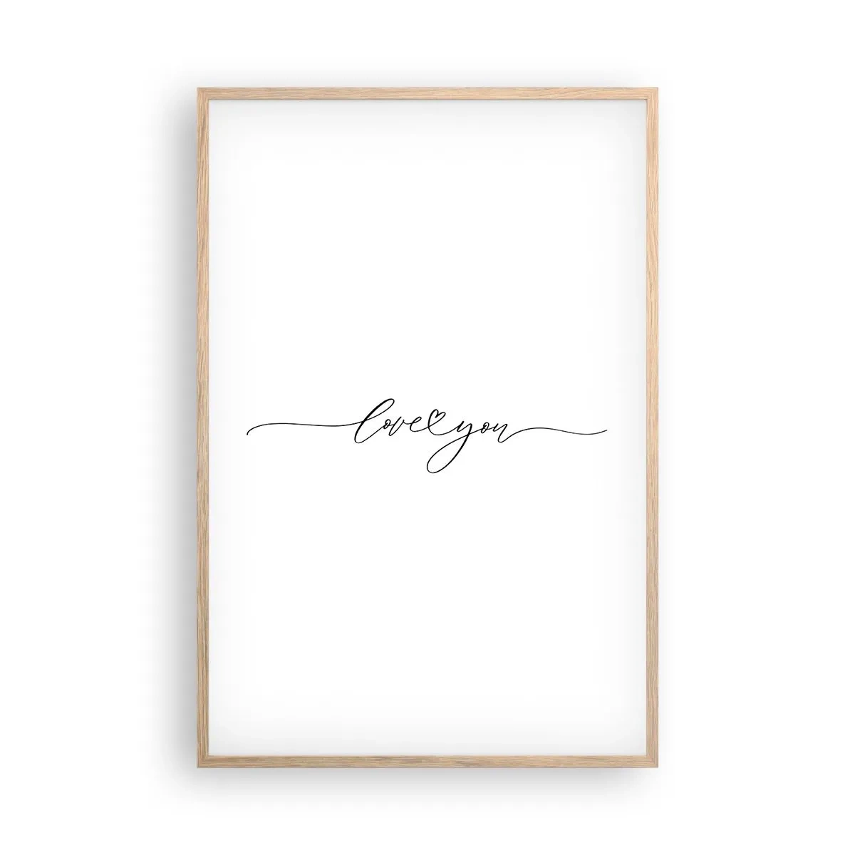 Een poster in een licht eiken lijst - Zwart op wit - 61x91 cm