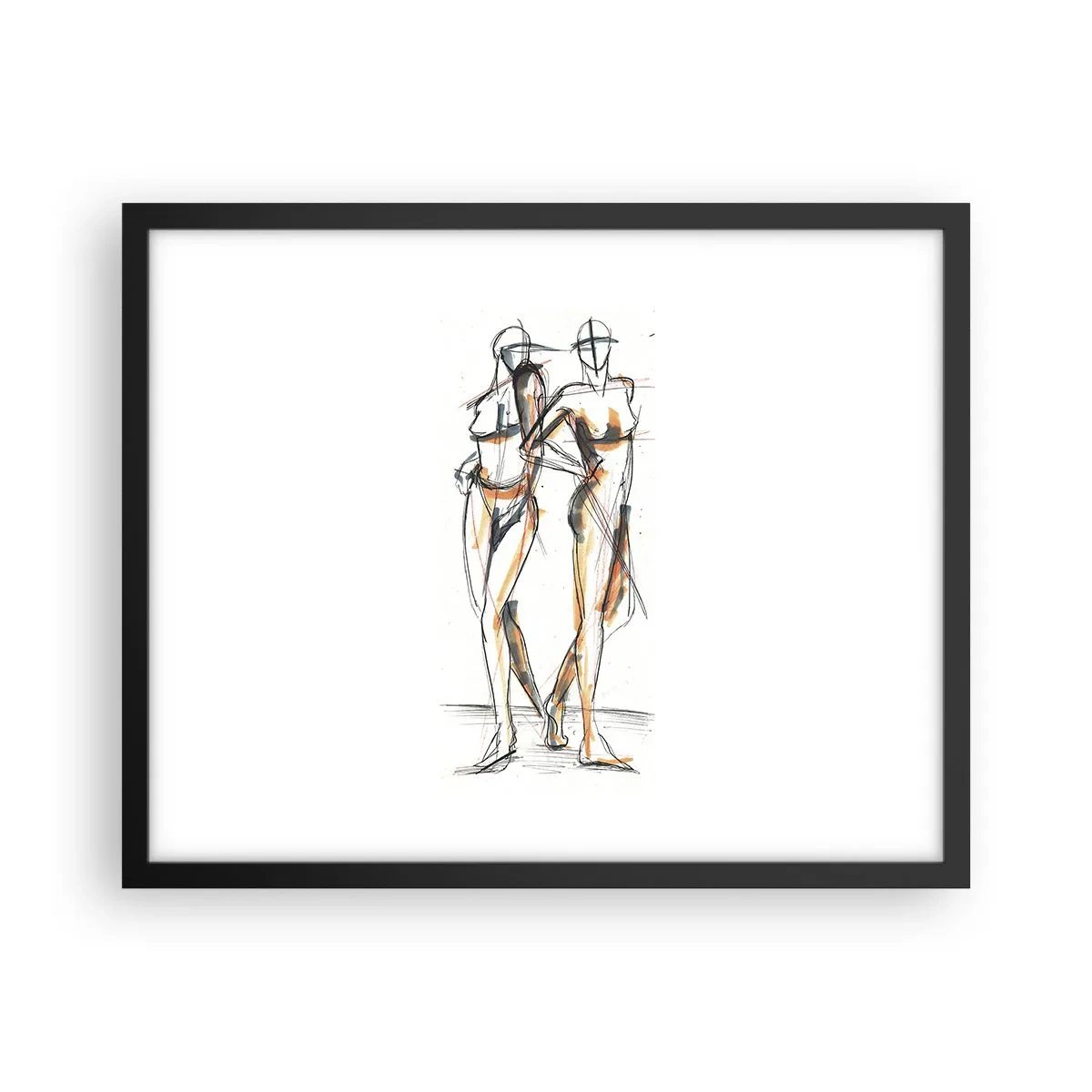 Poster in een zwarte lijst - Een studie van genade - 50x40 cm