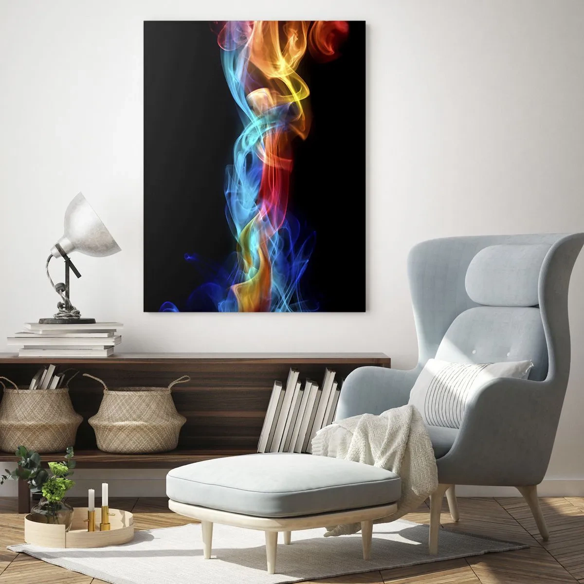 Schilderen op glas - Regenboogdans van nevels - 50x70 cm