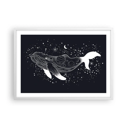 Poster in een witte lijst - In de oceaan van het universum - 70x50 cm