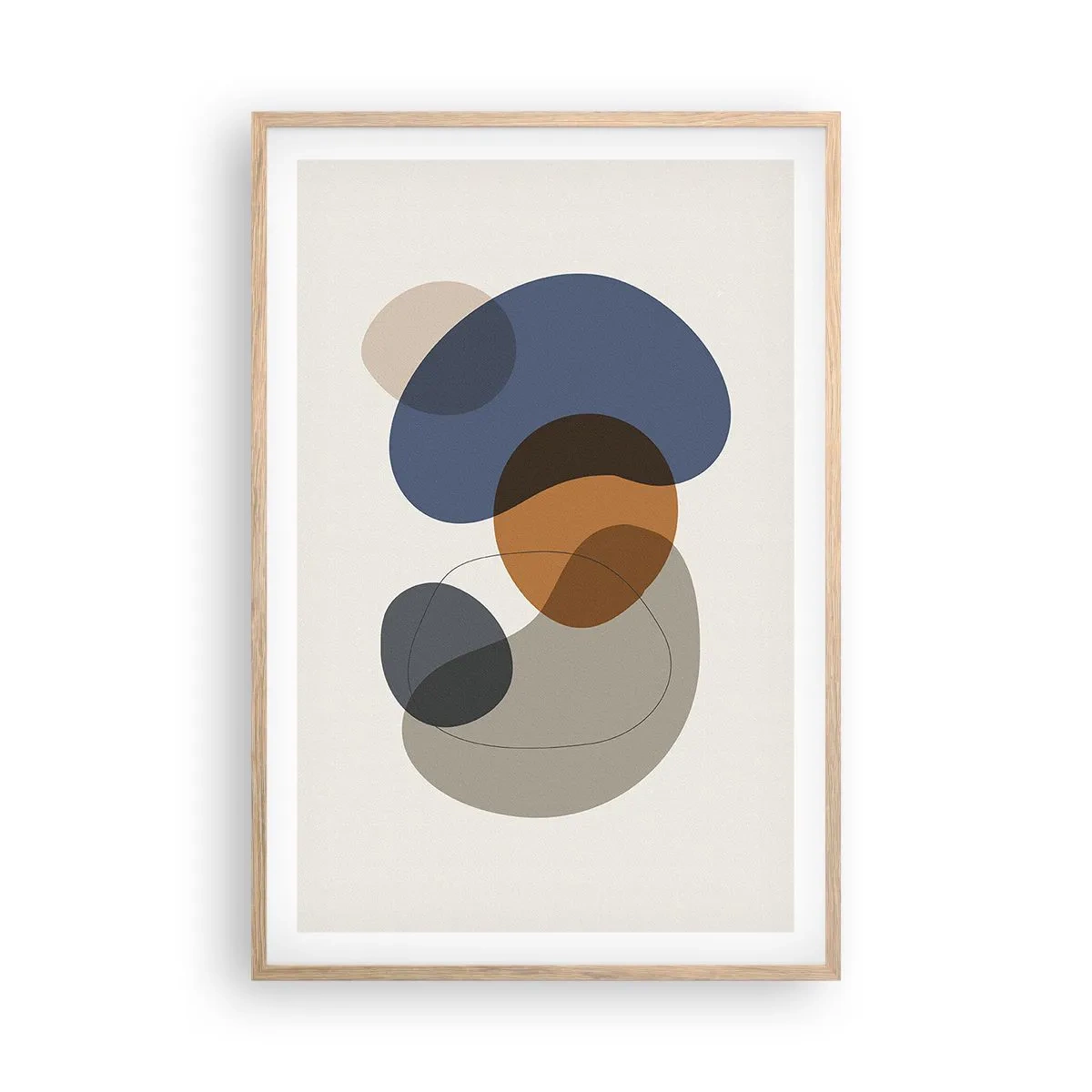 Een poster in een licht eiken lijst - Kleur druppels - 61x91 cm