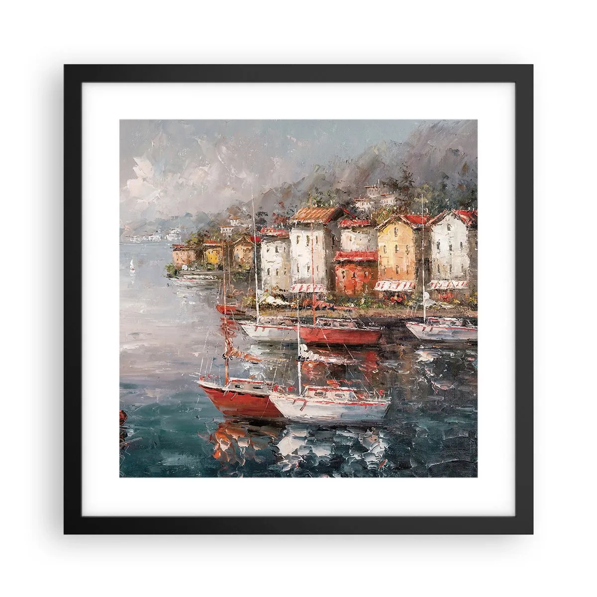 Poster in een zwarte lijst - Romantisch toevluchtsoord - 40x40 cm
