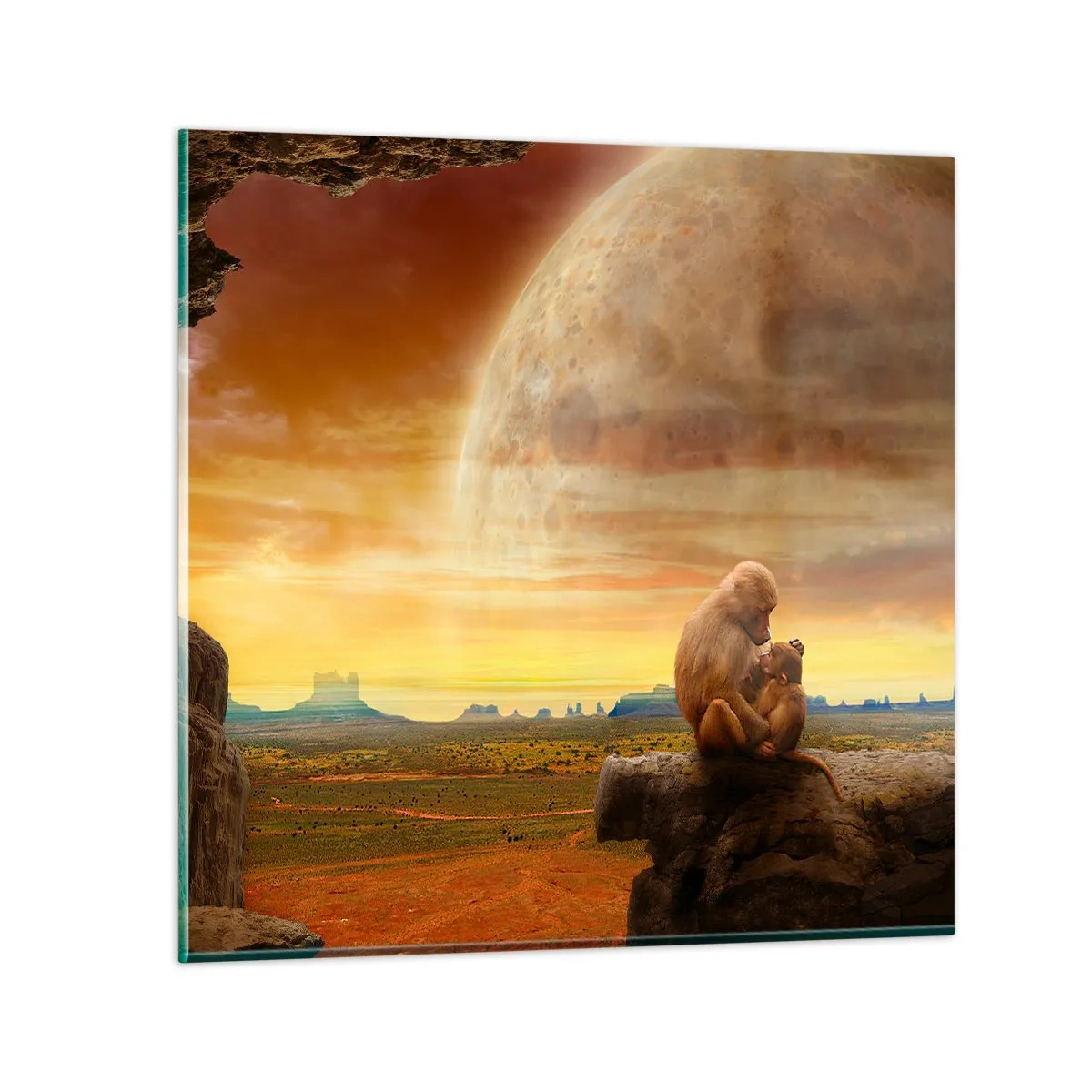 Schilderen op glas - De liefde is overal hetzelfde - 40x40 cm