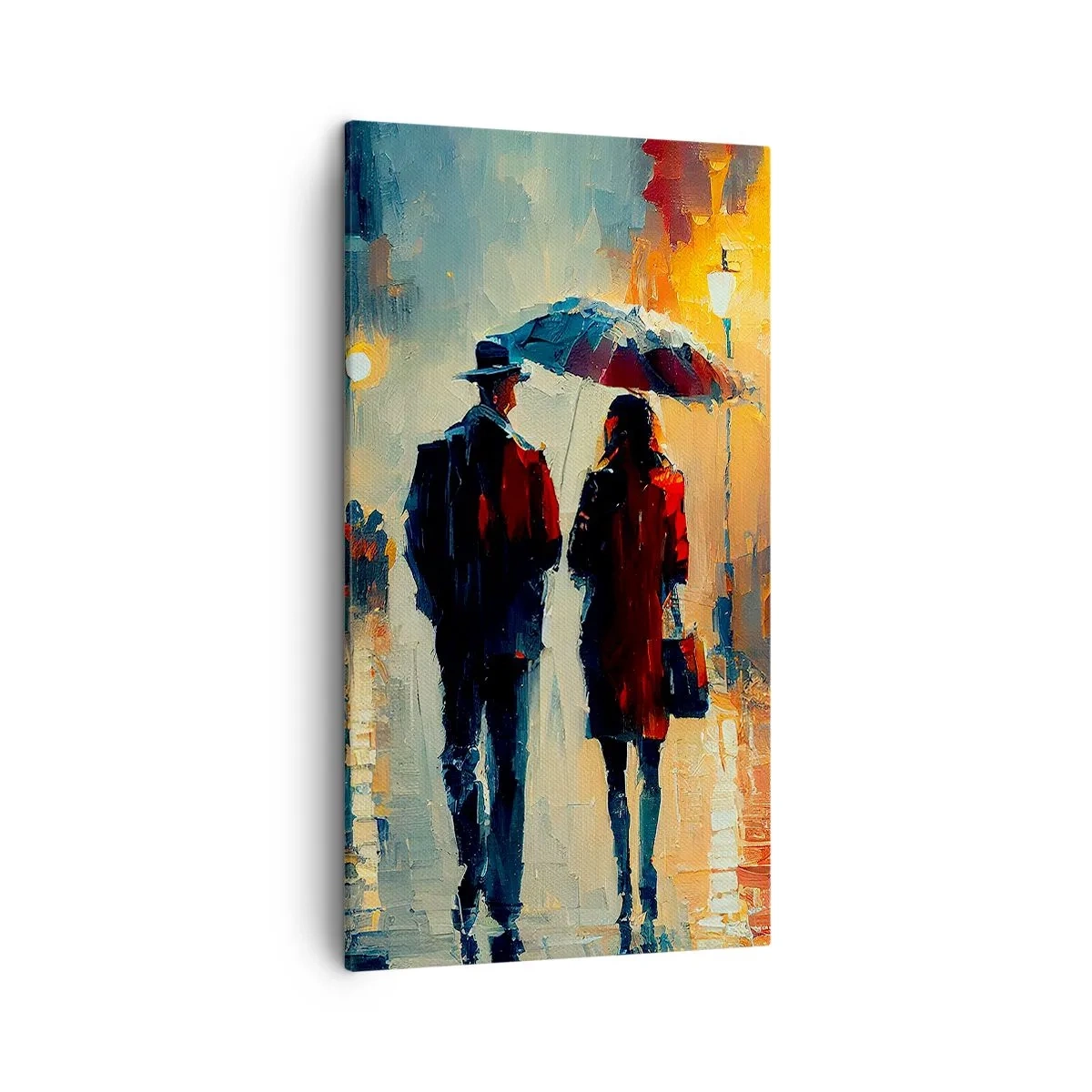 Schilderen op canvas - Stedelijk love strory - 45x80 cm