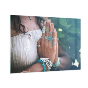 Schilderen op glas - Welkom in het centrum van het zijn - 100x70 cm