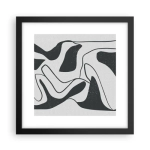 Poster in een zwarte lijst - Abstract doolhofplezier - 30x30 cm