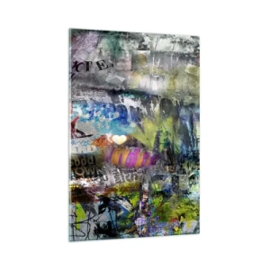 Schilderen op glas - Collage van herinneringen - 80x120 cm