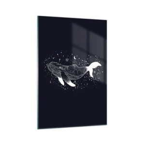 Schilderen op glas - In de oceaan van het universum - 70x100 cm