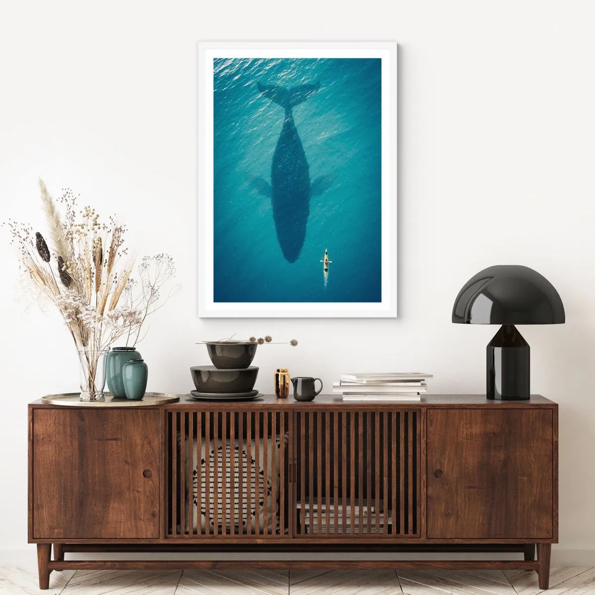 Poster in een witte lijst - Ontmoeting aan de oceaan - 70x100 cm