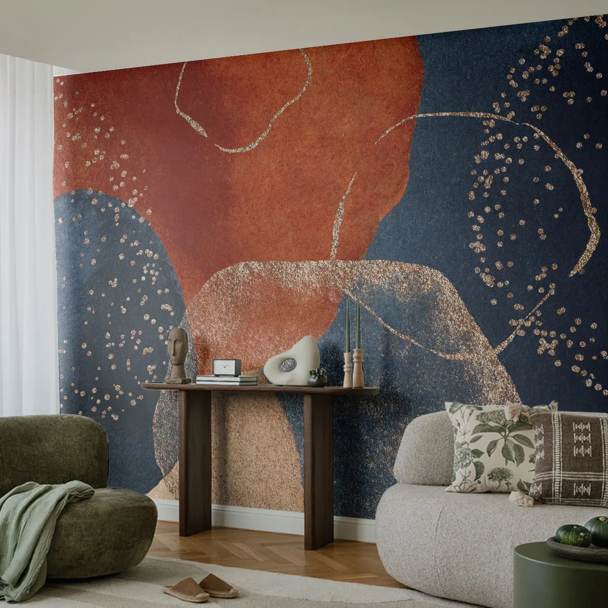 Fotobehang Premium Canvas - De lichtheid van het zijn - Abstractie, Deel, Moderne kunst - 200x140 cm