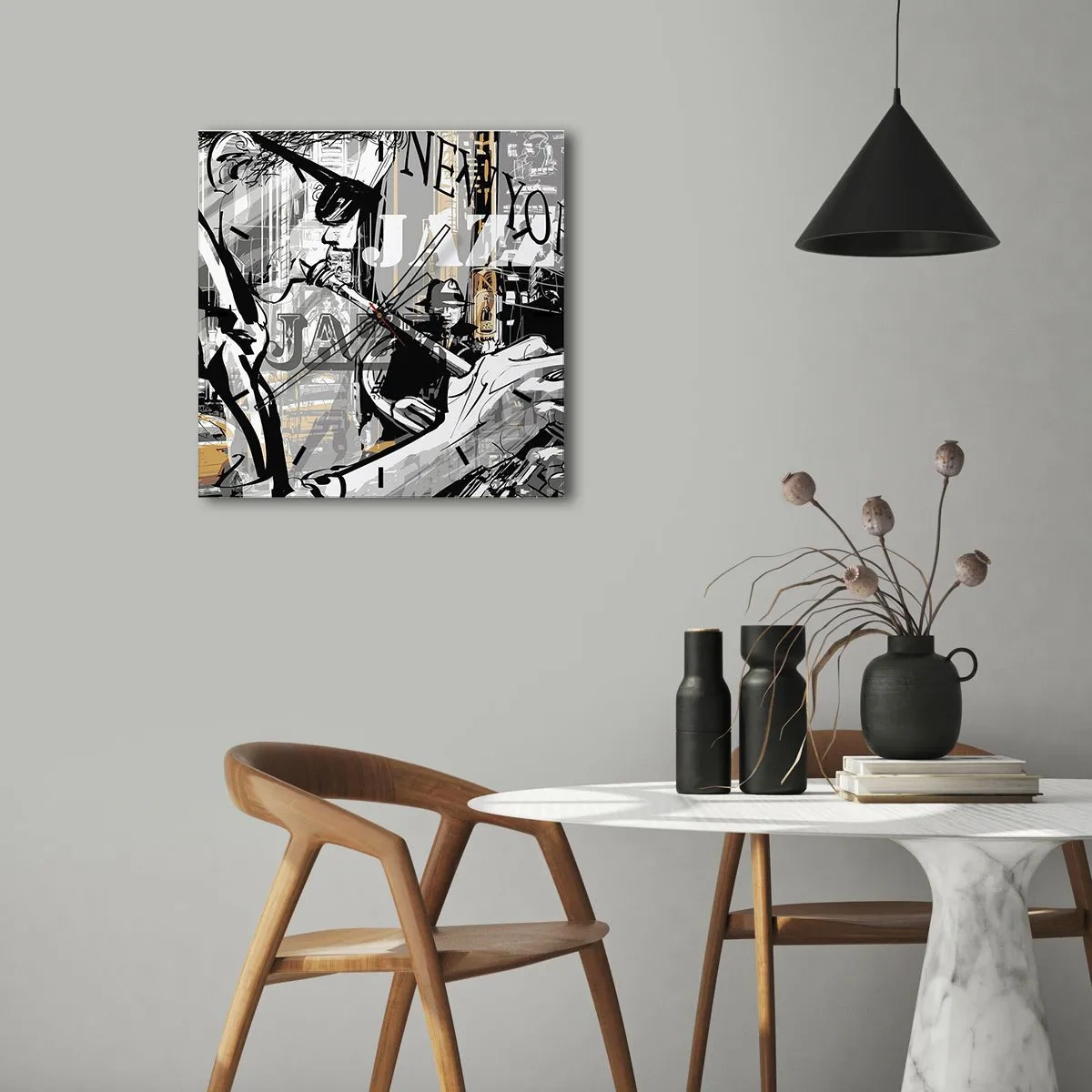 Wandklok - Klok - Op het ritme van New York - 40x40 cm