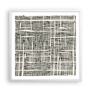 Poster in een witte lijst - Geweven compositie - 60x60 cm