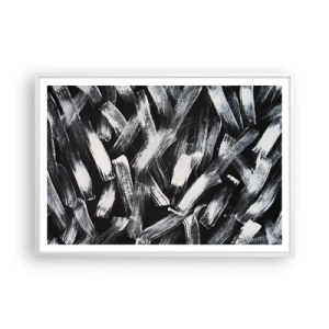 Poster in een witte lijst - Abstractie in de industriële spirit - 100x70 cm