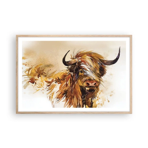 Een poster in een licht eiken lijst - Trots van de jager - 91x61 cm