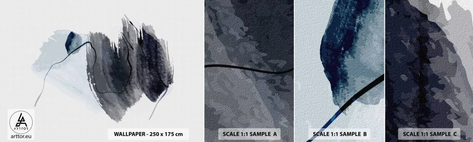 Fotobehang Monster Zelfklevend Deluxe Sticker - Intensiteit en beweging - Abstractie, Deel, Schilderen - 100x30 cm