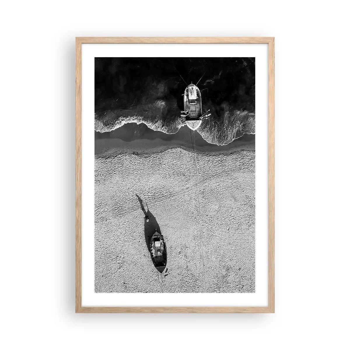 Een poster in een licht eiken lijst - Nog steeds aan de oever… - 50x70 cm