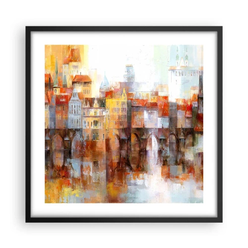 Poster in een zwarte lijst - Ook onder de brug is het mooi - 50x50 cm