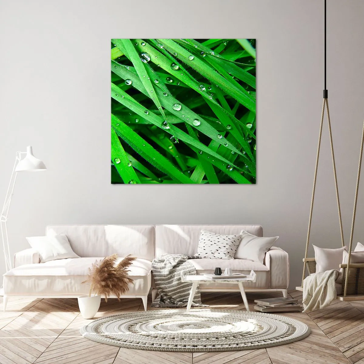 Schilderen op canvas - Speel groen - 70x70 cm
