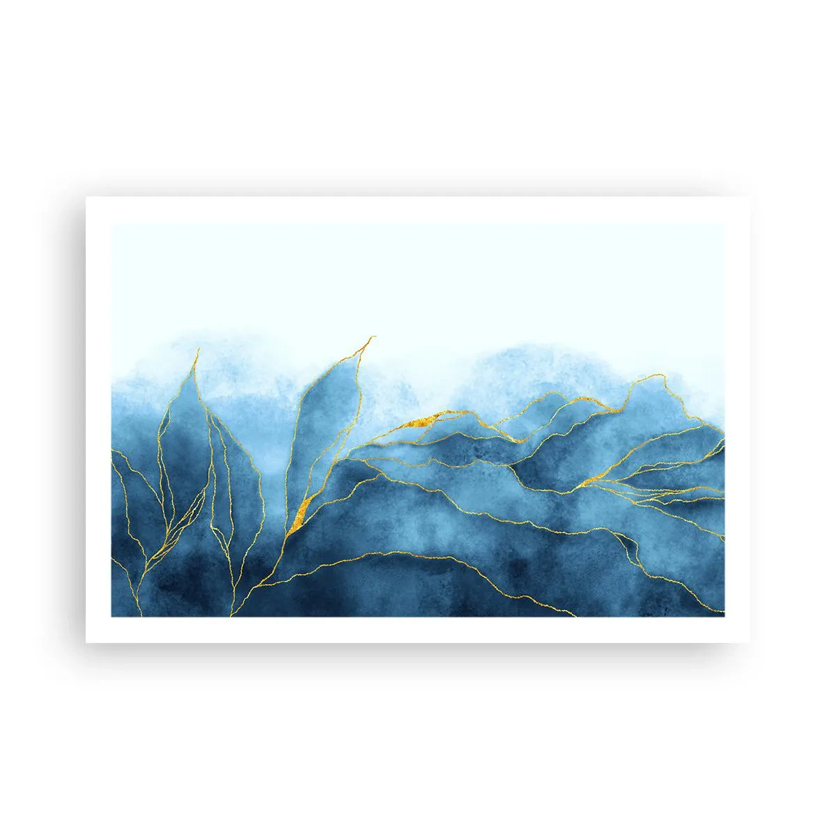 Poster - Blauw in goud - 91x61 cm