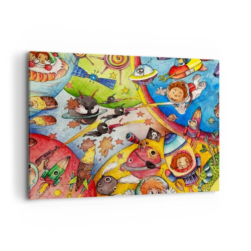 Schilderen op canvas - Geweldig ruimteavontuur - 100x70 cm