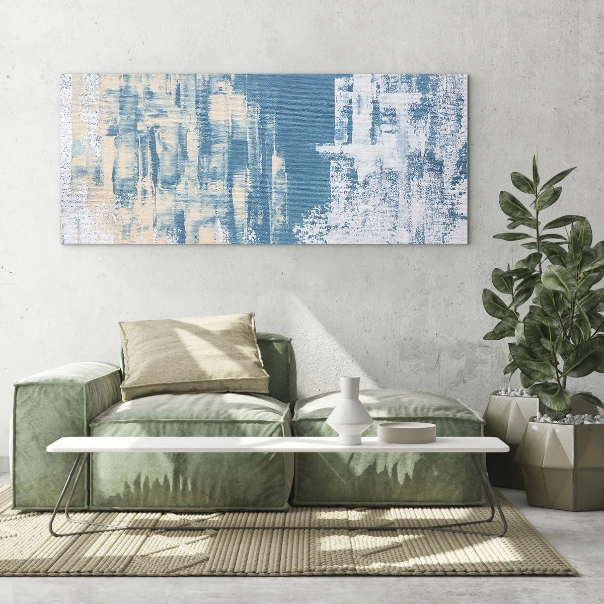 Schilderen op glas - Door een ijspegel - 100x40 cm