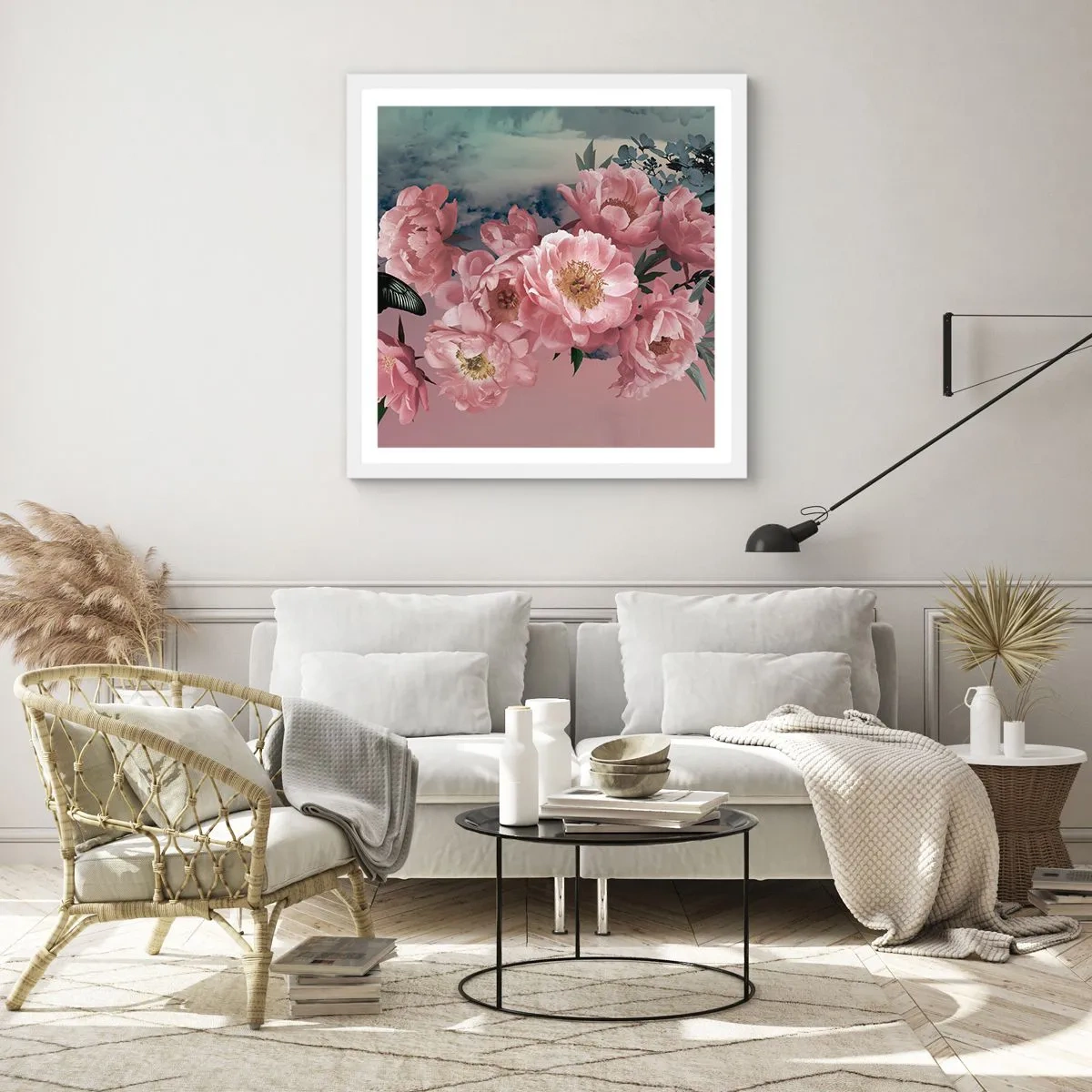 Poster in een witte lijst - Het hoogtepunt van de romantiek - 40x40 cm