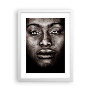 Poster in een witte lijst - een traan - 30x40 cm