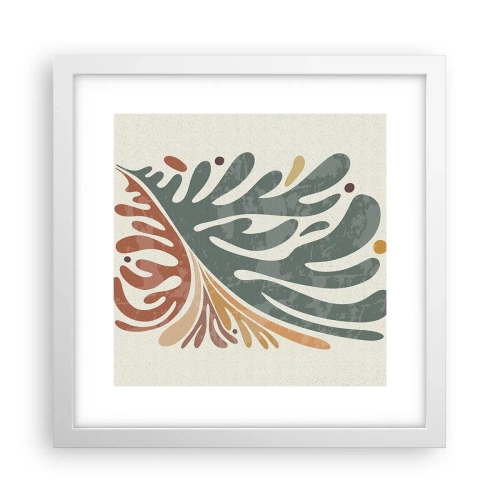 Poster in een witte lijst - Veelkleurig blad - 30x30 cm