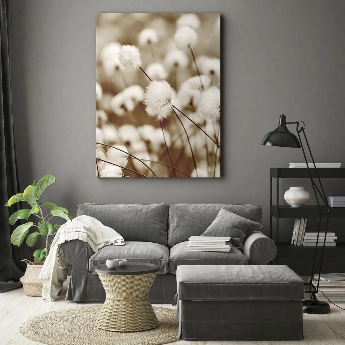 Schilderen op canvas - Pluizig korenveld - 50x70 cm