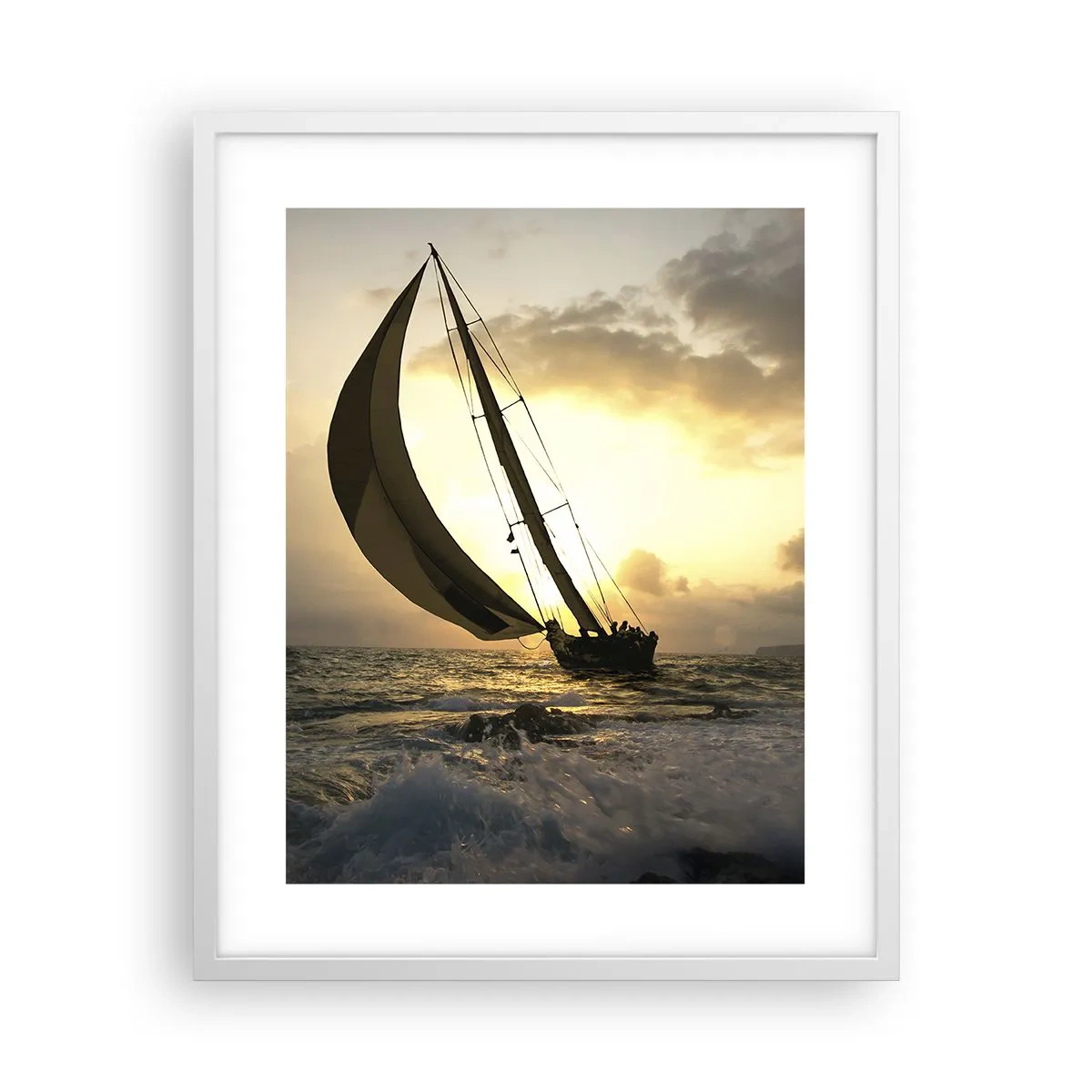 Poster in een witte lijst - Met de wind en tegen de wind - 40x50 cm