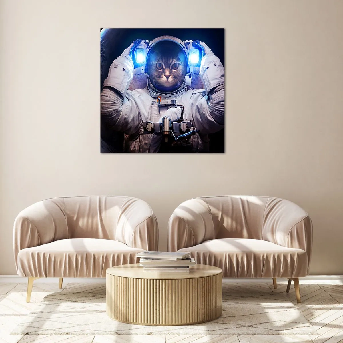 Schilderen op glas - Houston, je hebt een probleem - 70x70 cm