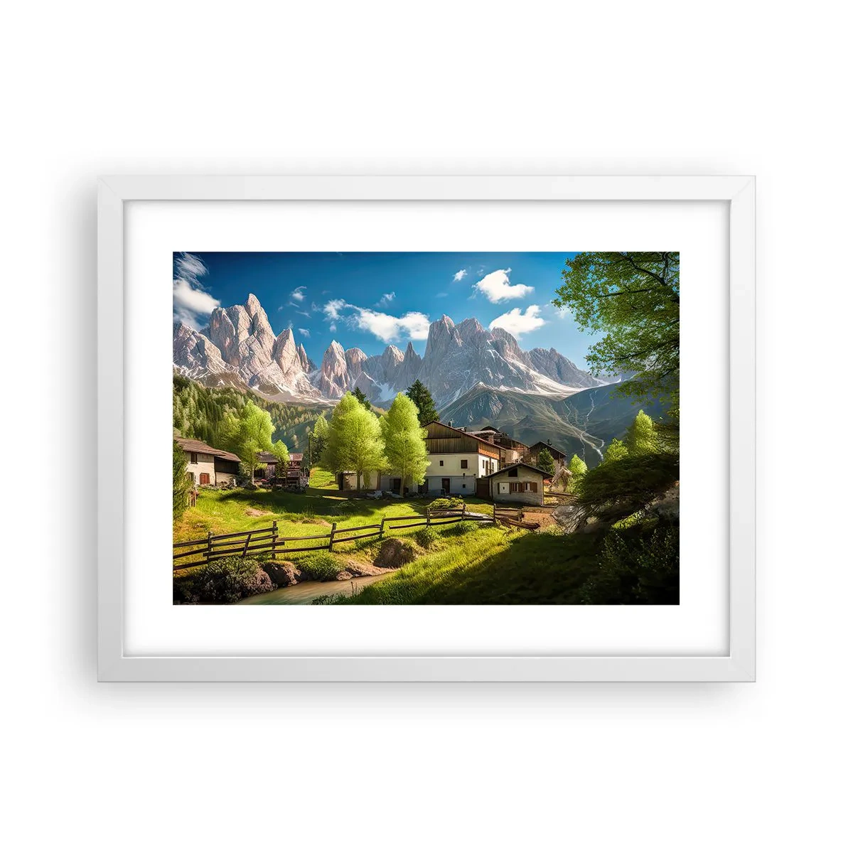 Poster in een witte lijst - Alpine idylle - 40x30 cm