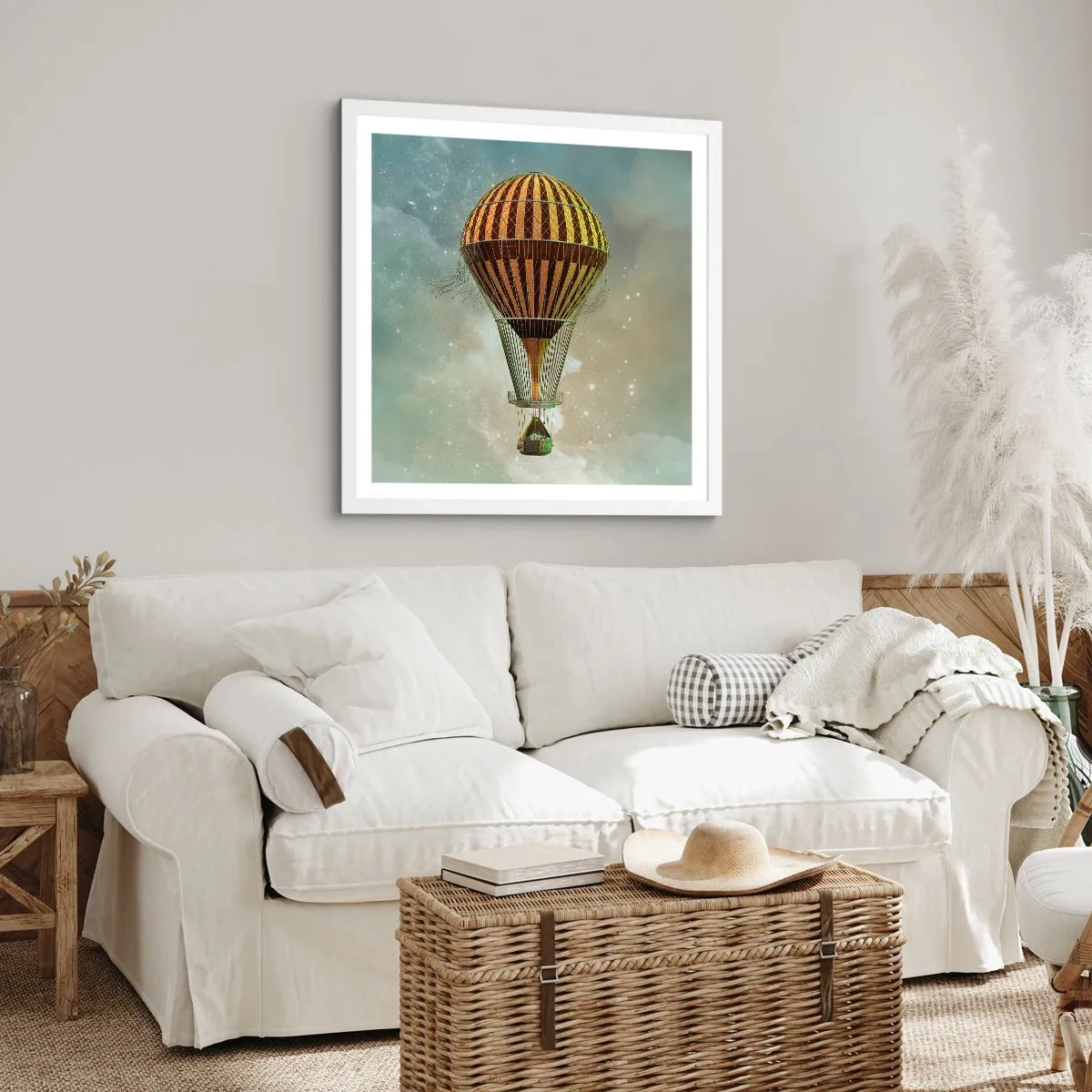 Poster in een witte lijst - Baanbrekende vluchten - 30x30 cm